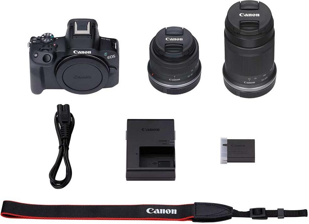 комплект Canon EOS R50 Double kit 18-45 IS STM + 55-210 IS STM Черный 