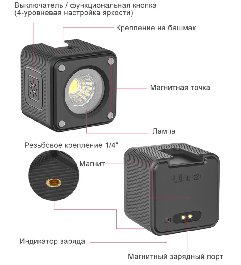мини свет для экшн-камеры