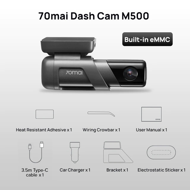 Комплектация  70mai Dash Cam M500 64Gb